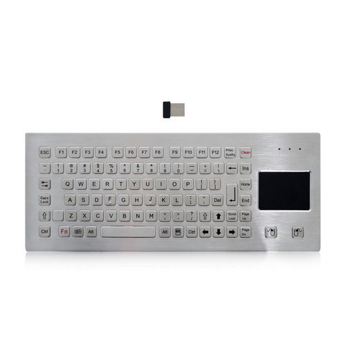 Teclado de acero inoxidable cepillado - K-TEK-B380TP-FN-DT-DWP-2.4G - Key Technology China Limited - de mesa / de tecla mecánica / con tecla Fn