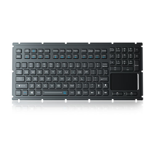Teclado empotrable - K-TEK-M349TP-KP-FN-BL-NV-151B - Key Technology China Limited - de tecla mecánica / con tecla Fn / con ratón integrado de 2 teclas
