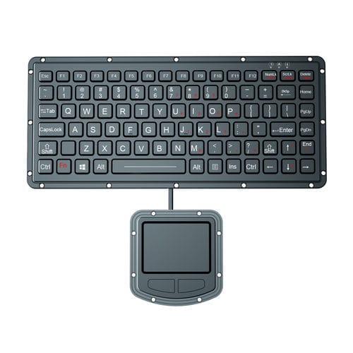 Teclado empotrable - K-TEK-M270-FN-BL-ML+M73TP - Key Technology China Limited - de tecla mecánica / con tecla Fn / con ratón integrado de 2 teclas