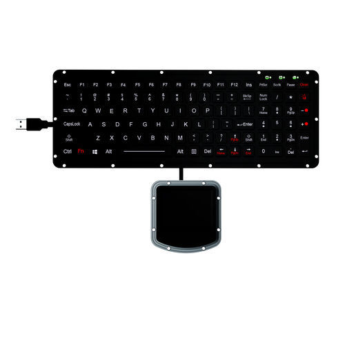 Teclado empotrable - K-TEK-M315KP-FN-BL-NV-151B+M73TP - Key Technology China Limited - de tecla mecánica / con tecla Fn / con ratón integrado de 2 teclas