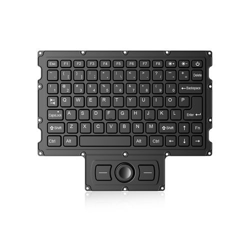 Teclado empotrable -  K-TEK-M205-DHP-FN-NV-151B - Key Technology China Limited - de tecla mecánica / con ratón integrado de 2 teclas / 78 teclas