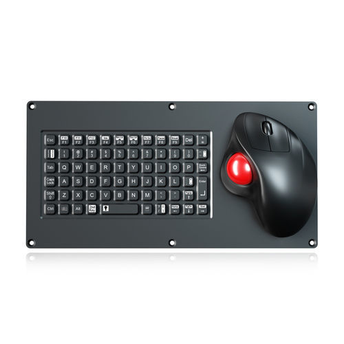 Teclado empotrable - K-TEK-M316-OTB-151B-FN-ML - Key Technology China Limited - de tecla mecánica / 69 teclas / con trackball