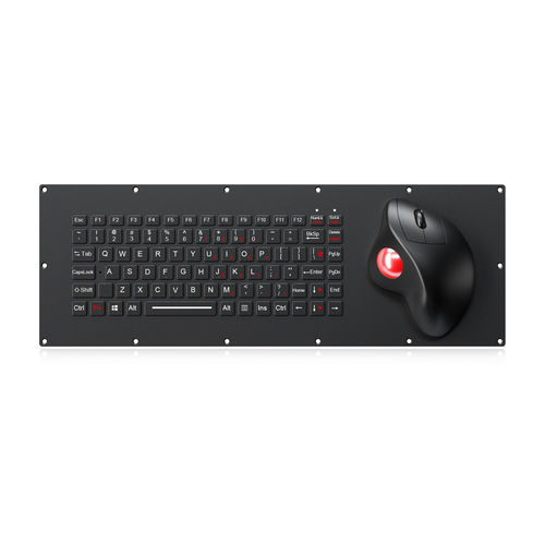 Teclado empotrable - K-TEK-M440-OTB-FN-BL-NV-151B-DWP-AL - Key Technology China Limited - de tecla mecánica / 86 teclas / con trackball