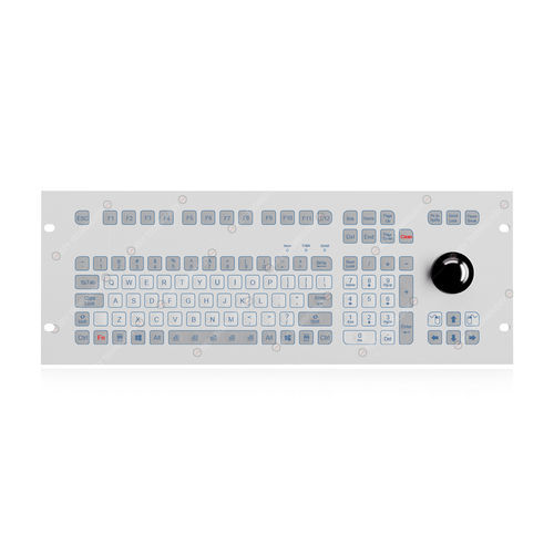 Teclado empotrable - K-TEK-D483-178-MTB-KP-FN-SW - Key Technology China Limited - de membrana / 108 teclas / con trackball