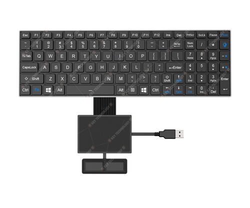 Teclado empotrable - K-TEK-V340KP-FN-BL-FC-SC-DWP+TP85-DML-2K-FC - Key Technology China Limited - con interruptores de tijera / con ratón integrado de 2 teclas / con tecla Fn