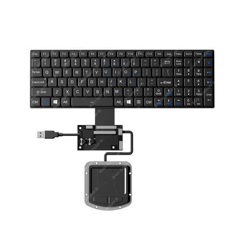 Teclado empotrable - K-TEK-V340KP-FN-BL-FC-SC-ANA-151B-DWP+M73TP - Key Technology China Limited - con interruptores de tijera / con ratón integrado de 2 teclas / con tecla Fn
