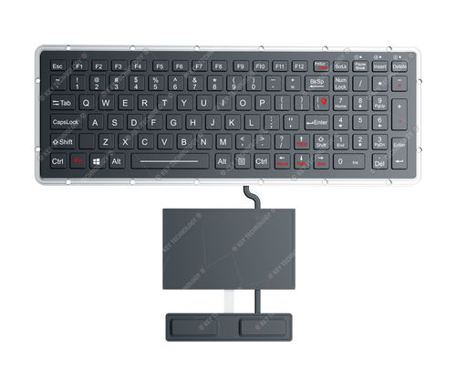 Teclado empotrable - K-TEK-M327KP-FN-BL-IT-ML-DWP+TP80-DML-DWP+2KEY - Key Technology China Limited - de tecla mecánica / 101 teclas / con ratón integrado de 2 teclas