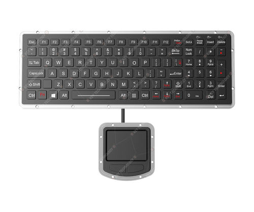 Teclado empotrable - K-TEK-M327KP-FN-BL-NV-151B-DWP+M73TP - Key Technology China Limited - de tecla mecánica / 101 teclas / con ratón integrado de 2 teclas