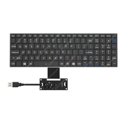 Teclado empotrable - K-TEK-V340KP-FN-BL-FC-SC-ML-DWP - Key Technology China Limited - con interruptores de tijera / 103 teclas / para aplicaciones aeroespaciales
