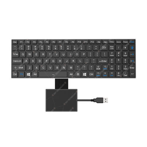 Teclado empotrable - K-TEK-V340KP-FN-BL-FC-SC-DWP+TP85-DML - Key Technology China Limited - con interruptores de tijera / 103 teclas / para aplicaciones aeroespaciales