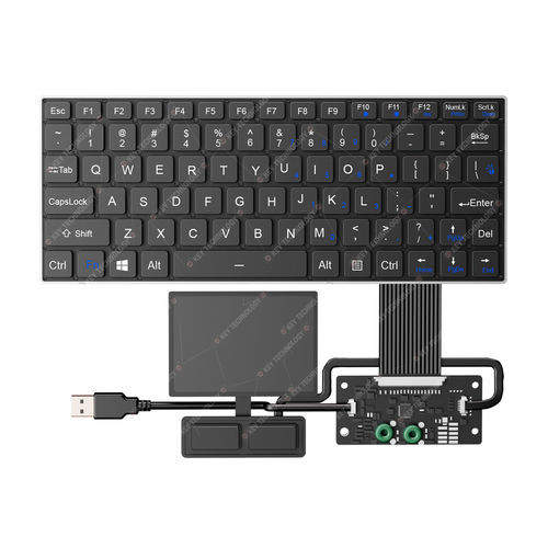 Teclado empotrable - K-TEK-V268-FN-BL-FC-SC-ANA-151B-DWP+TP85+2K - Key Technology China Limited - con interruptores de tijera / con ratón integrado de 2 teclas / 80 teclas