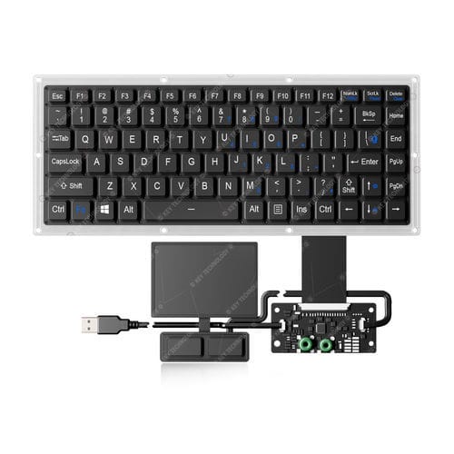 Teclado empotrable - K-TEK-V296-FN-BL-FC-PR-ANA-151B-DWP+TP85+2K - Key Technology China Limited - con interruptores de tijera / 86 teclas / con ratón integrado de 2 teclas