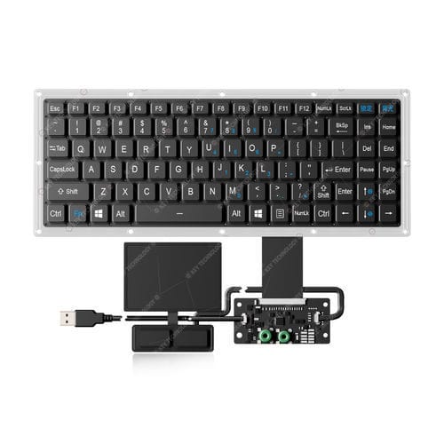 Teclado empotrable - K-TEK-V315-FN-BL-FC-PR-ANA-151B-DWP+TP85+2K - Key Technology China Limited - con interruptores de tijera / con ratón integrado de 2 teclas / con tecla Fn