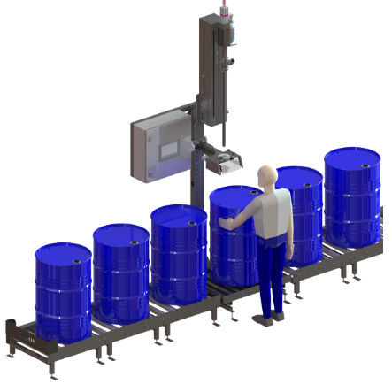Llenadora semiautomática - LSB - AiCROV - de barriles / de botes / de cubos