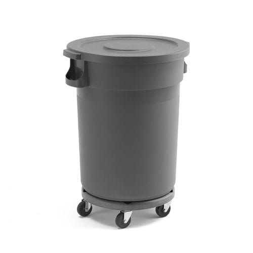Cubo de basura de polipropileno - 24659 - AJ Produkter - con tapa / móvil