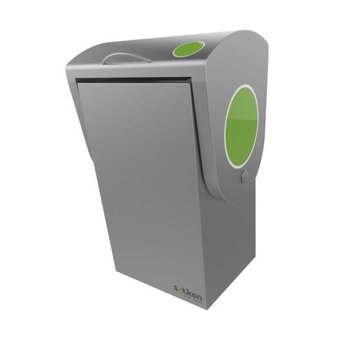 Cubo de basura de acero inoxidable - RETRO - Sotkon - para carga vertical / con tapa