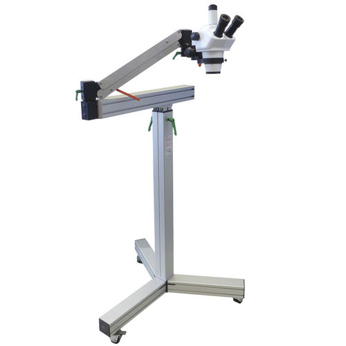 Soporte para microscopio con gran distancia de trabajo - 043-603020 - OPTO - móvil / con soporte para instrumental adicional / ejes XYZ