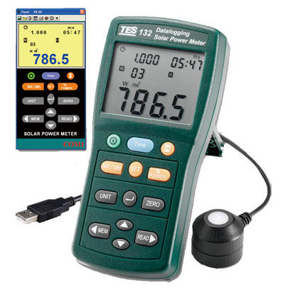 Dispositivo de medición de potencia digital - TES-132 - TES Electrical Electronic Corp. - portátil / USB / para aplicaciones fotovoltaicas