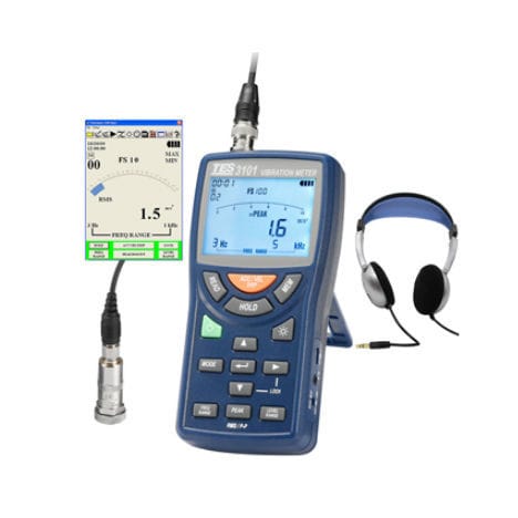 Vibrómetro para vigilancia de máquina - TES-3101 - TES Electrical Electronic Corp. - portátil / digital / acelerómetro