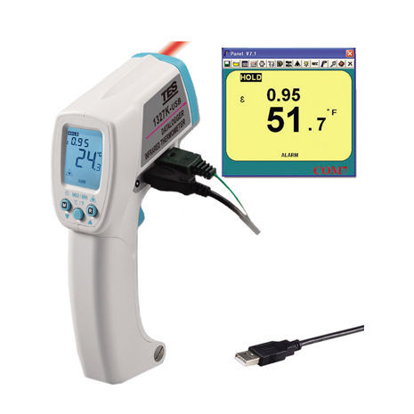 Termómetro de infrarrojos - TES-1327KUSB - TES Electrical Electronic Corp. - de doble escala / °C / °F