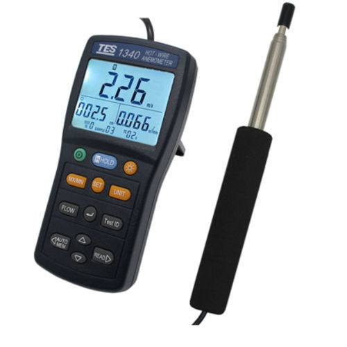 Anemómetro de hilo caliente - TES-1340 - TES Electrical Electronic Corp. - digital / portátil / alimentado por batería