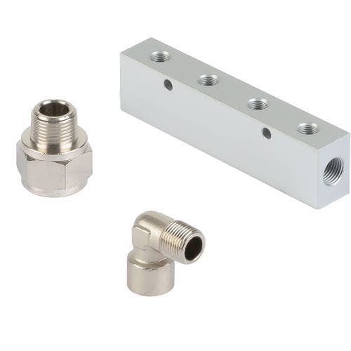 Racor estándar - B200 series - A&T Fluid solutions - para aire comprimido / roscado / acodado