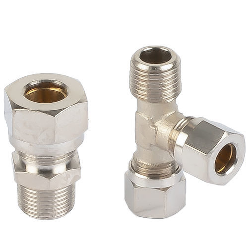 Racor de compresión - D400 series - A&T Fluid solutions - neumático / de rosca / acodado
