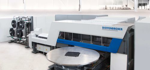 Línea de producción de piezas de material compuesto - Fiberforge - Dieffenbacher - continua / simple