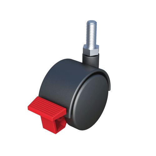 Ruedecilla fija - RSIF - ISC PLASTIC PARTS - con varilla roscada / con freno / de polipropileno