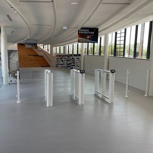 Puerta de velocidad para control de acceso - PASO-Evo type SL - Ollagnier SCA - pivotante / de corredera / para edificio comercial