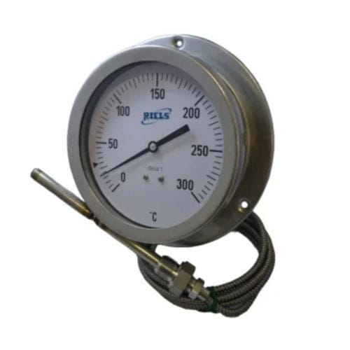 Termómetro de expansión de gas de capilar - RIC250 - Riels Instruments - de esfera / ATEX / con brida