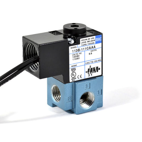 Distribuidor neumático de clapeta - 100 series - MAC Valves - accionado por solenoide / de control directo / de 3/2 vías