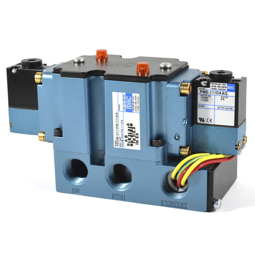 Distribuidor neumático de cajón - 6500 series - MAC Valves - accionado por solenoide / de control asistido / de 4/2 vías