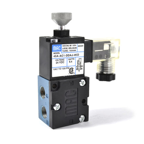 Distribuidor neumático de clapeta - 45 series - MAC Valves - accionado por solenoide / de control directo / de 4/2 vías