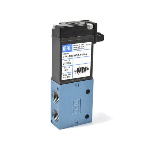 Distribuidor neumático de clapeta - 37 Series - MAC Valves - accionado por solenoide / de 3/2 vías / en miniatura