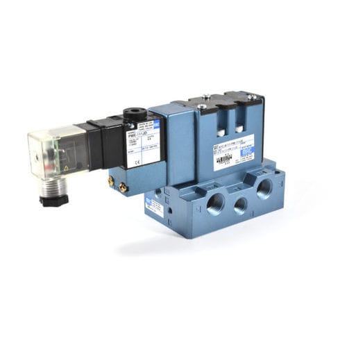 Distribuidor neumático de clapeta - ISO02 series - MAC Valves - accionado por solenoide / de control directo / de 5/2 vías