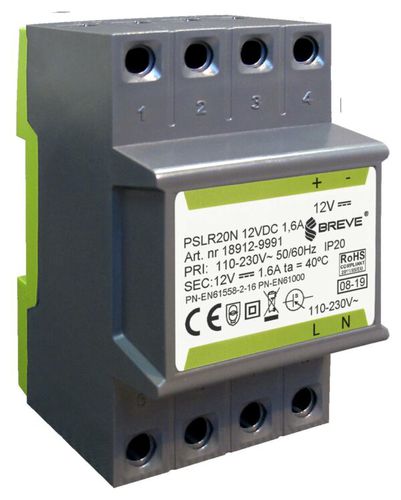 Alimentación eléctrica en riel DIN - PSLR N series  - BREVE-Tufvassons - AC/DC / conmutada / IP20