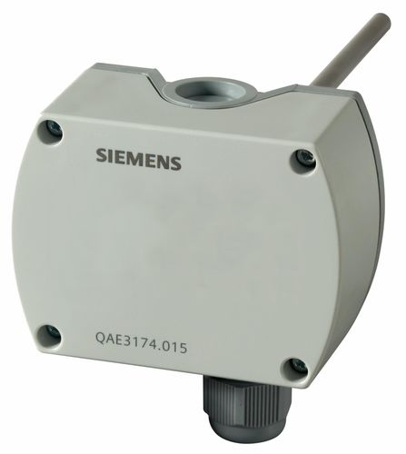 Sensor de temperatura Pt1000 - QAE3174.015 - Siemens Building Technology HVAC Products - 4-20 mA / G 1/2 / IP65