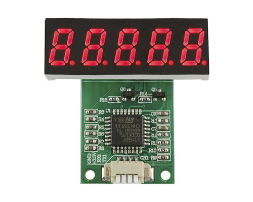 Visualizador LED - LDP-M3104RI-UR - LUMEX - de 5 dígitos / de 7 segmentos / industrial