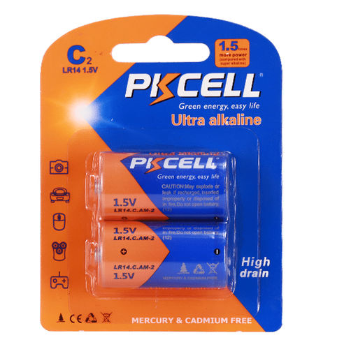 Batería alcalina - LR14  - Shenzhen PKCELL Battery Co. Ltd - tipo C / 1.5 V / UL
