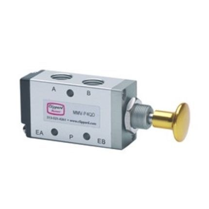 Distribuidor neumático con boton pulsador - MMV-P - Clippard - de cajón / de 3 vías