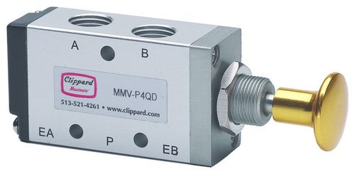 Distribuidor neumático de cajón - MMV-P4QM - Clippard - con accionamiento manual / de 3 vías / de 4 vías