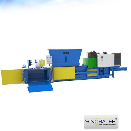 Prensa de balas para cartón - SHBA2-1200L / SHBA2-1000L / SHBA2-600L - SINOSPECT INDUSTRIAL CO.,LTD - horizontal / de carga superior / de canal