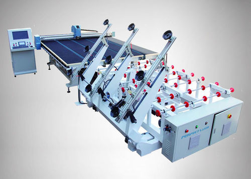 Mesa de corte para vidrio - PEG-7015 - Perfect Laser Co., Ltd. (China) - con cuchilla giratoria / de vacío / de aspiración