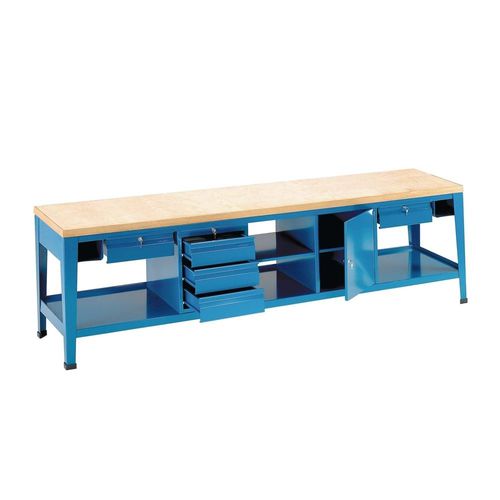 Banco de trabajo de haya - 210/L - ARMECO - para taller / monobloque / con 5 cajones