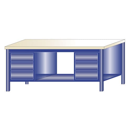 Banco de trabajo de haya - 218/H - ARMECO - para taller / monobloque / con 6 cajones