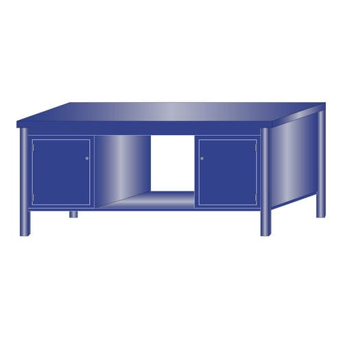 Banco de trabajo de metal - 218/FG - ARMECO - para taller / monobloque / con compartimentos