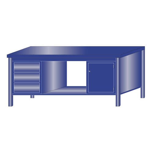 Banco de trabajo de metal - 218/FF - ARMECO - para taller / monobloque / con 3 cajones