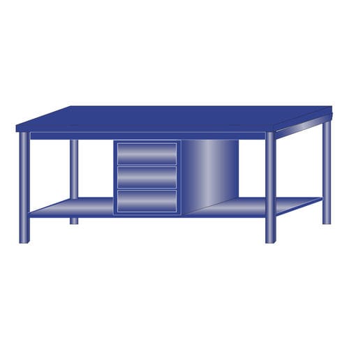 Banco de trabajo de metal - 218/FO - ARMECO - para taller / monobloque / con 3 cajones