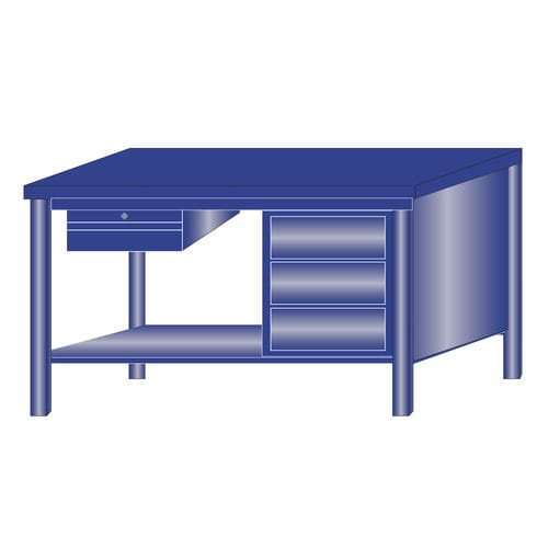 Banco de trabajo de metal - 217/FE - ARMECO - para taller / monobloque / con 4 cajones